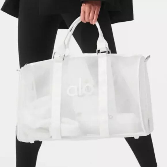 ALO YOGA Sheer Duffle Bag White - Picture 1 of 8